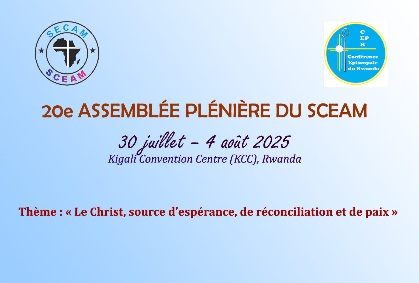 Le SCEAM tiendra sa 20e Assemblée Plénière à Kigali, Rwanda