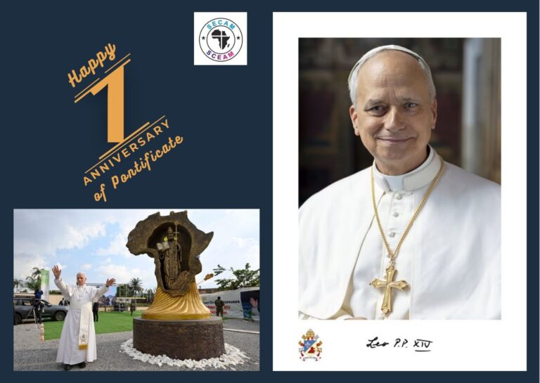 SECAM Giving Thanks for a Year of Petrine Service: Message to His Holiness Pope Leo XIV